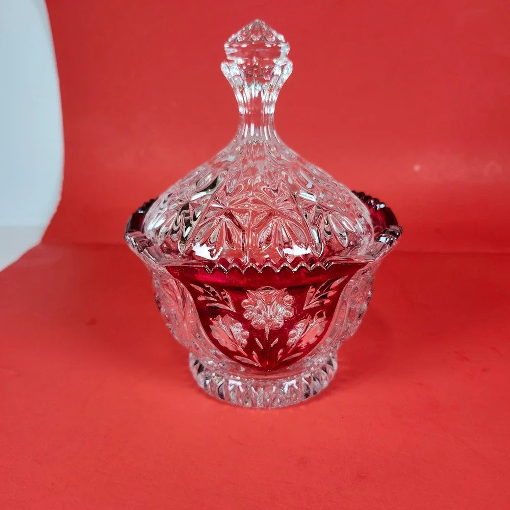 Vintage Anna Hütte Bleikristall lead crystal candy dish, made‎ in Germany.